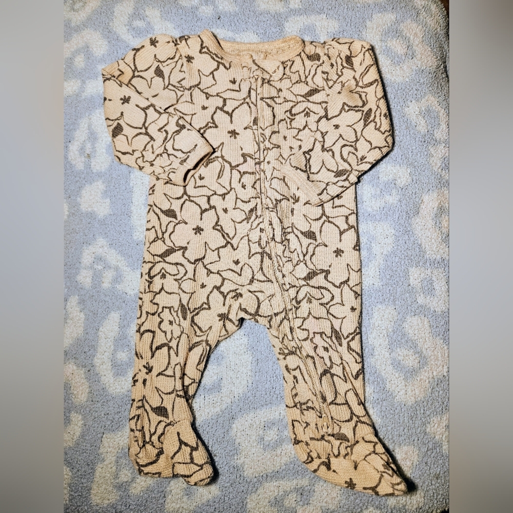 Carter's Cream and Brown Floral Kids Footie